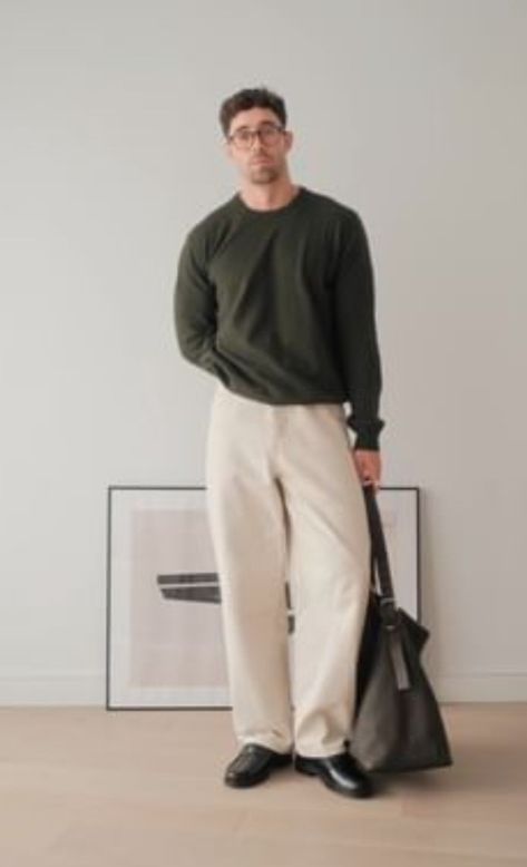 Daniel Simmons, Trousers Outfit Men, Beige Pants Men, Slacks Outfit, Interview Suits, Wide Leg Pants Outfit, Man Outfit, Mens Trousers Casual, Clean Fashion