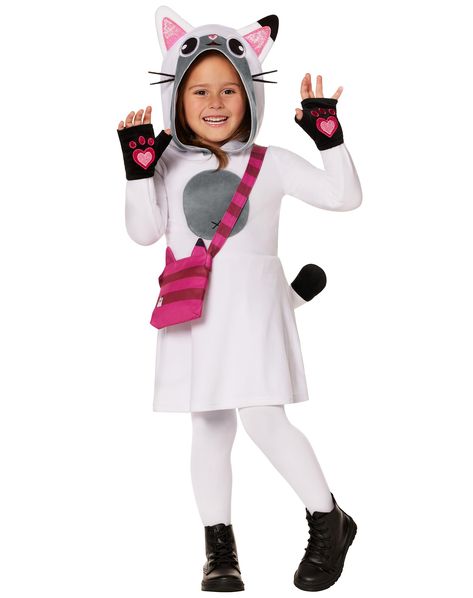 PRICES MAY VARY. When deciding between two sizes, choose the larger size for a better fit. For hardcore Gabby's Dollhouse fans, this officially licensed Pandy Paws costume can’t be beat! Transform your little one into their favorite character with ease! Costume comes included with a cat dress with attached hood, gloves, and a bag accessory. Made of polyester material, this adorable outfit is easy to wear and looks just like in the show. A purr-fect choice for any costume party! Dress up any time Pandy Paws Costume, Gabby Dollhouse Costume, Shimmer And Shine Costume, Superhero Toddler, Girl Superhero Costumes, Storybook Character Costumes, Pandy Paws, Toddler Costumes Girl, Halloween Costume Toddler Girl