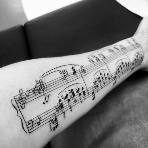 First tattoo for Eric! A fellow lover of Chopin. 🎹Very challenging piece! My eyes were like 🌀🌀 afterwards.  #tattoo #tattoos #tattooartist #femaletattooartist #miamitattoo #miamitattoos #miamitattooartist #miamiart #miamiartist #miami #regperez #tattoodesign Sheet Music Tattoo, Miami Tattoo, Name That Tune, Music Notation, Power Of Music, Sibling Tattoos, Music Software, Female Tattoo Artists, The Power Of Music