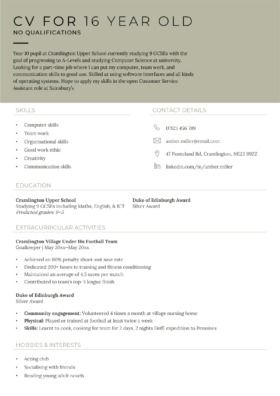 CV for a 16-year-old: Template, Examples, & How to Write Free Cv Template, Writing A Cv, Simple Cv, How To Impress, Cv Examples, Chronological Order, Year 11, Cv Template, Writing Tips