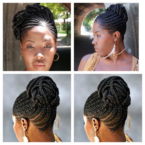 Crowrows Braids Black Hair, Braided Hairstyles For Black Women Updo, Black Braided Hairstyles Updos, Black Braided Updo, Cornrow Updo Hairstyles, Cornrows Updo, Small Cornrows, Easy Braided Updo, Braided Updo Hairstyles