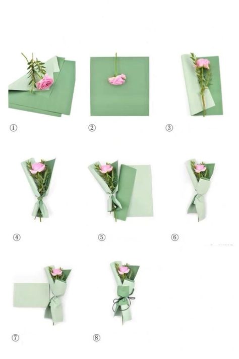 Flower Origami Bouquet Tutorial, Simple Graduation Bouquet, Diy Small Flower Bouquet, Small Boquetes Of Flowers Diy, Bouquet Of Flowers Tutorial, Bouquet Wrap Ideas, Paper Bouquet Tutorial, How To Make Bouquet, How To Wrap A Bouquet In Paper