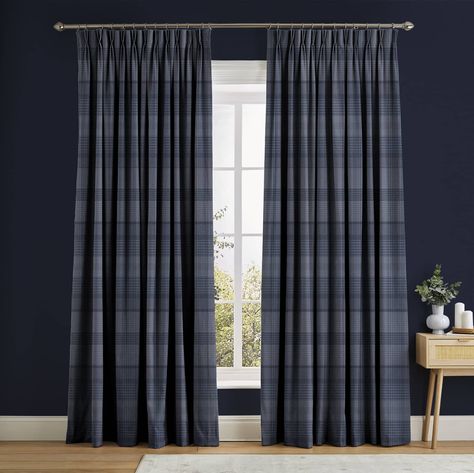 Blue pattern curtains