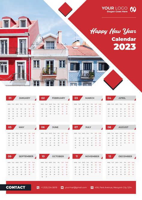 Business Wall Calendar 2023 Design Template#pikbest# One Page Calendar Design, Calendar Poster Design, Chinese New Year Calendar, One Page Calendar, Wall Calendar 2023, Wall Calender, Wall Calendar Design, School Brochure, Calendar Design Template