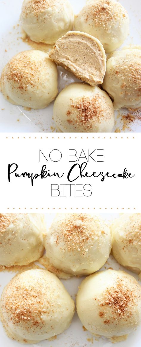 Top Rated Recipes On Pinterest, Pumpkin Cheesecake Bites, Honey Graham Crackers, Baking Cheesecake, Dessert Pumpkin, Dessert Christmas, Baking Spices, No Bake Pumpkin, Bake Pumpkin