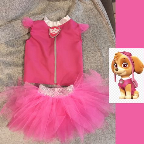 Tutu Skye Paw Patrol, Sky Costume Paw Patrol, Skye Costume Diy, Diy Skye Paw Patrol Costume, Paw Patrol Diy Costume, Diy Paw Patrol Costume, Sky Paw Patrol Costume, Skye Halloween Costume, Paw Patrol Dog Costume