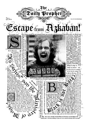 Daily Prophet - Escape from Azkaban (Harry Potter and the Prisoner of Azkaban) Sirius Black Daily Prophet, Sirius Black Newspaper, Daily Prophet Sirius Black, Daily Prophet Template, Communication English, Harry Potter Newspaper, Harry Potter Weihnachten, Harry Potter Activities, Harry Potter Always