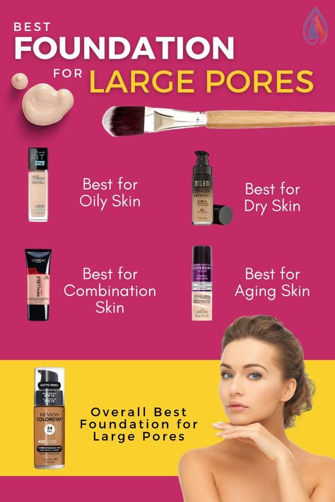 Makeup For Big Pores, Big Pores Makeup, Makeup For Pores Skin, How To Cover Pores With Makeup, Best Foundation For Large Pores, Makeup For Large Pores, Foundation For Large Pores, Large Pores Makeup, Large Pores On Face