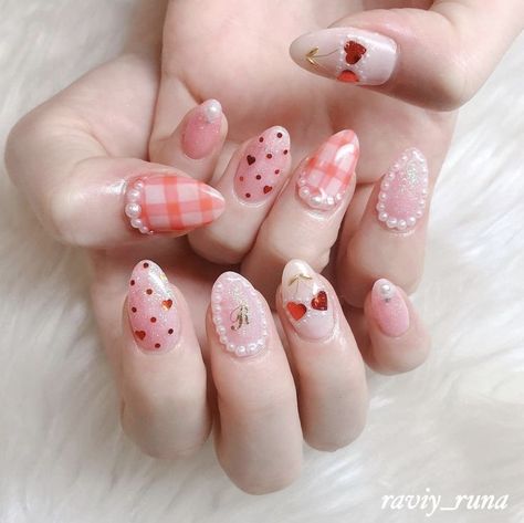 Korean Gel Nail Designs, Disneyland Nails, Korean Nail Art, Valentine Nail Art, Floral Nail Designs, Korean Nails, Blush Nails, Pretty Gel Nails, Really Cute Nails