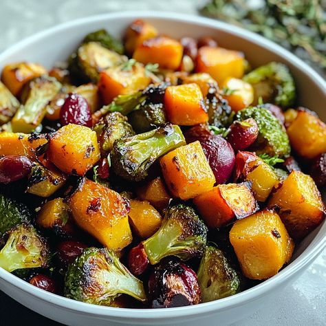 Discover the delightful blend of flavors in our Roasted Brussels and Butternut Symphony recipe. Easy to prepare and perfect for all occasions! Brussel Sprout Butternut Squash Recipe, Brussel Sprouts Recipes Easy, Broccoli And Brussel Sprouts, Winter Squash Recipes, Christmas Recipes Appetizers, Squash Recipe, Roasted Brussel, Christmas Foods, Butternut Squash Recipes