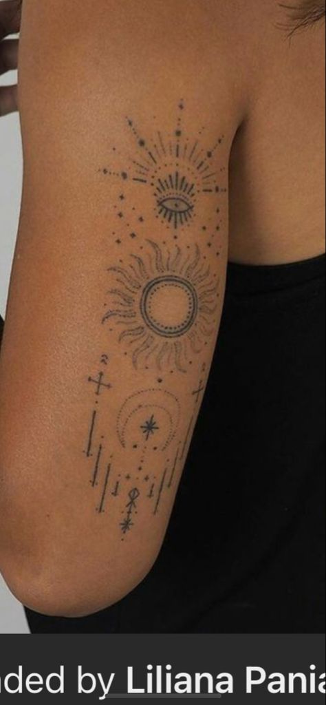 Sun Moon Tattoo, Mystical Tattoos, Chic Tattoo, Boho Tattoos, Forarm Tattoos, Goddess Tattoo, Hip Tattoos Women, Sun Tattoos, Boho Sun