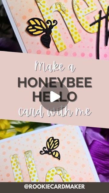 Alexandra: 🇨🇦 cardmaker on Instagram: "Join me as I create a fun honeybee hello card with some new Picket Fence Studios products. I don't usually dabble in using pastes and glazes free hand, I'm a stencil girl at heart. But I thought it would be cute to use some yellow Paper Glitz and add drips to each of the letters to look kind of like honey! I'm so glad I stepped out of my comfort zone since it turned out so cute! ............................. Supply list ................................... I Bee Home 6x8 stencil Another Hello There die Buttercream Paper Glitz Polka Dot Scarf 6x8 stencil Happy Bumble Bee Family die set A2 Rectangles for Card Layering Life Changing Blender Brushes Paper pouncers Paper Inking Palette 5x6 #picketfencestudiosdies #picketfencestudios #paperglitz Bee Home, Bee Family, Out Of My Comfort Zone, Hello Cards, Polka Dot Scarf, Yellow Paper, Supply List, Picket Fence, Free Hand