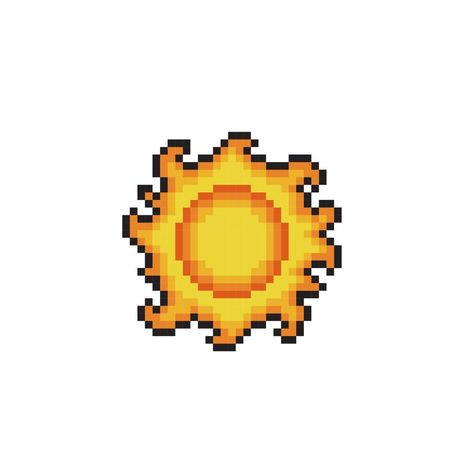 Sun Pixel Art, 8 Bit Pixel Art, 8 Bit Art, Sun Art, 8 Bit, Pixel Art, Art Style, Vector Art, Vector Free