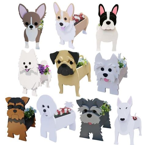 Smarter Shopping, Better Living! Aliexpress.com Pvc Garden, Potted Garden, Dog Planter, Animal Planters, Flower Pot Garden, Westie Dogs, Toxic Free, Wood Planters, Dog Flower