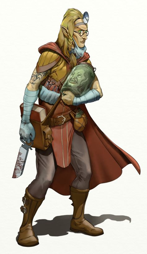 Surgeon Fantasy Surgeon, White Tiger Drawing, Wizard Library, Npc Rpg, Rpg Npc, Wood Elves, Plague Doctors, Tiger Drawing, Pathfinder Character