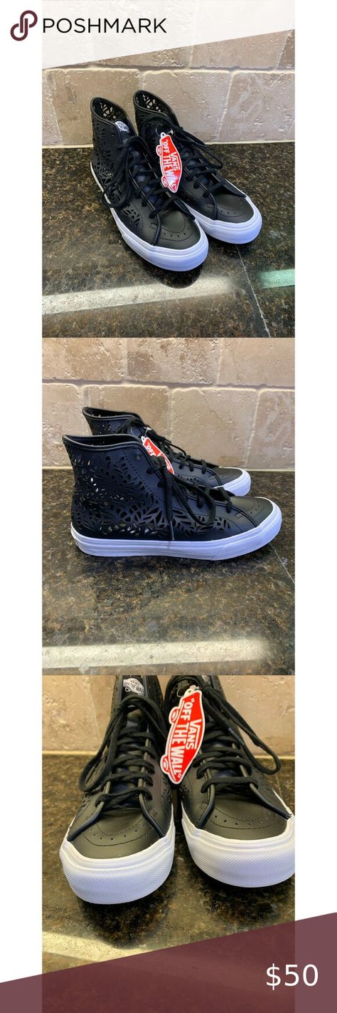 Vans Sk8-Hi Decon Cut-Out Leaves Black Mid-Top Leather Sneakers - 7.5 Women’s The Weekend After Hours, Weekend After Hours, No Control, Vans Sk8 Hi, Mid Top, Sk8 Hi, After Hours, Vans Sk8, Vans Shoes