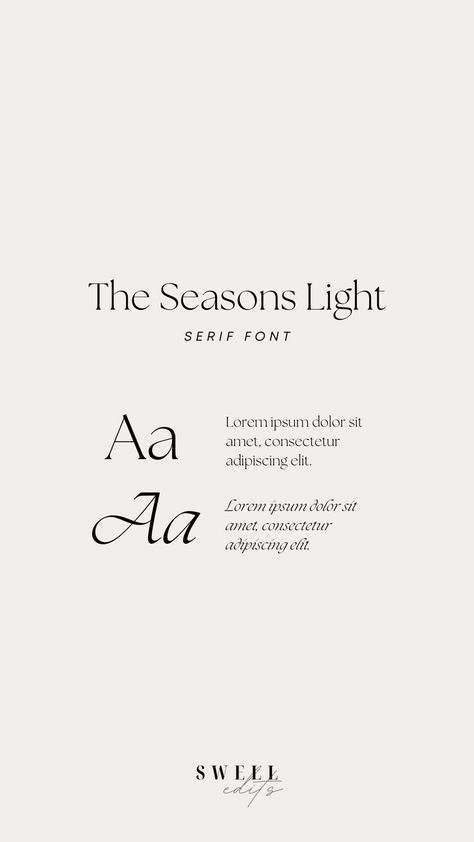 Serif Font - The Seasons Light Mises En Page Design Graphique, Calligraphy Lessons, Light Font, Trendy Fonts, Light Aesthetic, Modern Serif Fonts, Fonts Typography, Aesthetic Fonts, Font Inspiration