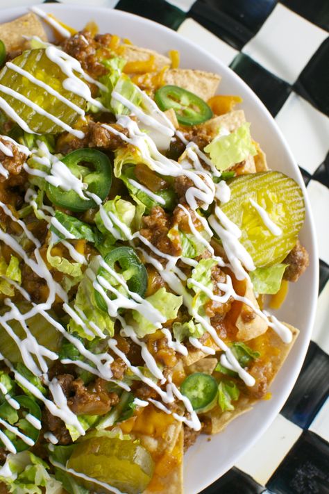 Sloppy Joe Nachos - Stuck On Sweet Bread And Butter Pickles, Green Snacks, Butter Pickles, Pickle Butter, Quick And Easy Appetizers, Sloppy Joe, Party Food And Drinks, Bread And Butter, Great Appetizers