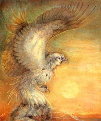 Eagle Woman aka Eagle Vision - 1988 Susan Seddon Boulet, Spirit Art, Vision Quest, Fantasy Life, Spirited Art, Goddess Art, Visionary Art, Native American Art, Spiritual Art