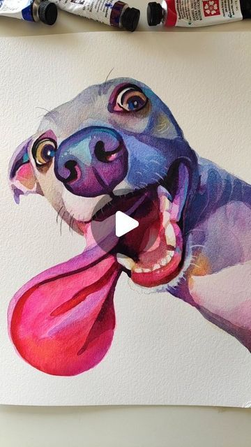 Sam Coleman on Instagram: "First puppy painting of the year! Wishing you all a happy 2024 💜 #dogpainting #watercolor #whippet #art #artreel #watercolorartist #greyhound #petportrait #artprocess" Whippet Art, Greyhound Art, Process Art, Dog Paintings, Whippet, Watercolor Artist, Greyhound, Dog Art, Pet Portraits