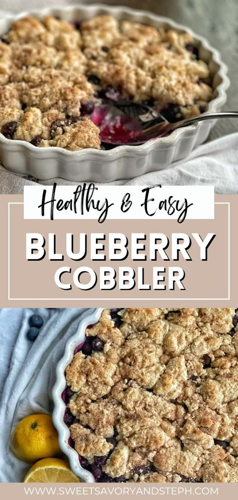 Healthy Blueberry Cobbler, Healthy Blueberry Desserts, Blueberry Recipes Easy, Healthy Blueberry Recipes, Fresh Blueberry Recipes, Easy Blueberry Cobbler, Blueberry Desserts Recipes, Blueberry Cobbler Recipes, Cobbler Recipes Easy