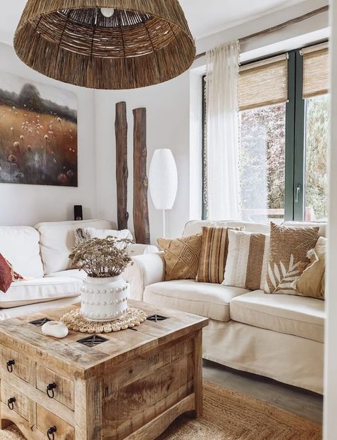 We Love Farmhouse! | There was everything white or almost white in this living room | Facebook Western Living Room White Couch, Wood And White Living Room, Boho Green, White Living Room, Neutral Decor, Our Love, Green Colors, Farmhouse, Living Room