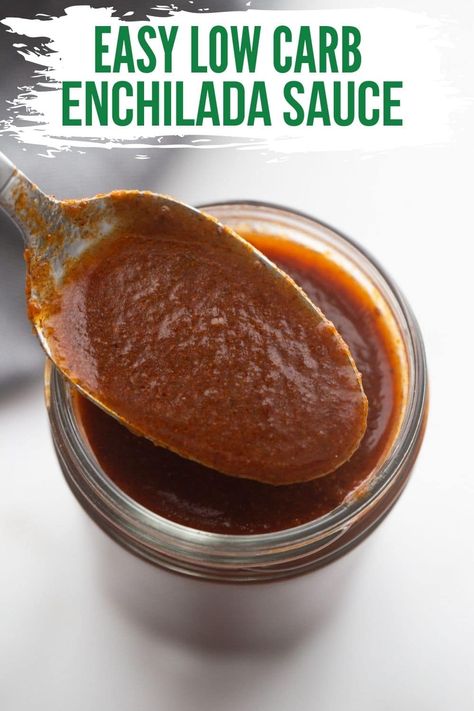 This Keto Enchilada sauce is so delicious, easy, and versatile. You can use it to top almost anything! Eggs, breakfast burritos, keto chicken enchilada casserole, or stuffed peppers! You will fall in love with the delicious flavors and many different uses of this sauce! Keto Enchilada Sauce, Enchiladas Keto, Pickles Recipes, Keto Sauce, Keto Condiments, Low Carb Enchiladas, Homemade Ingredients, Diy Mixes, Keto Sauces