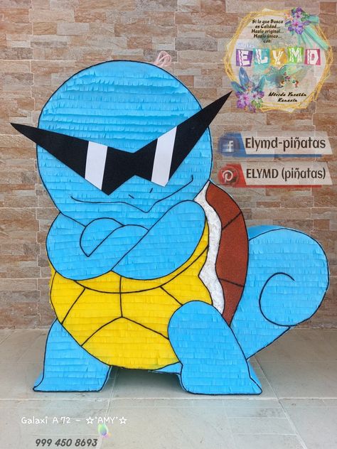 Squirtle Party, Pokémon Birthday, Piñata Ideas, Pokemon Birthday Party, Diy Pinata, Pokemon Birthday, Paper Crafts Diy, Birthday Decorations, Party Themes