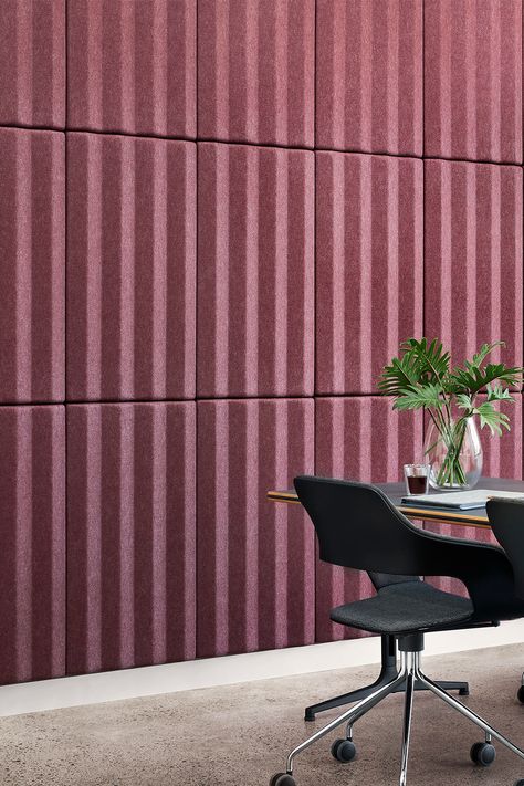 Acoustic Foam Wall Design, Acoustic Room Design, Acoustic Panelling, Md Cabin, Felt Wall Panels, Maroon Walls, Wall Drapes, Acoustic Wall Panels, Acoustic Wall