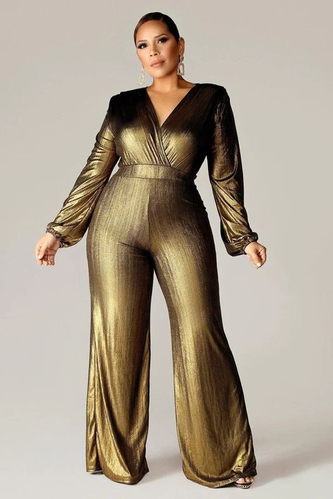 JUMPSUITS Golden Jumpsuit, Gold Jumpsuit, Disco Glam, Jumpsuit Long, Gold Outfit, Golden Goddess, Glam Outfit, Gala Dresses, Long Jumpsuits