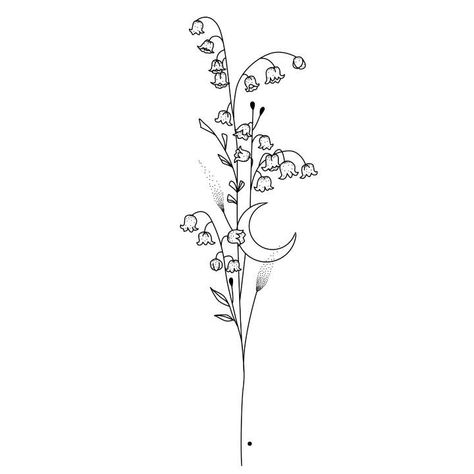 Fineline Lily Tattoo, Lily Of The Valley And Rose Tattoo, Lily Of The Valley Spine Tattoo, Back Of Legs Tattoo, Minimal Piercings, Brenda Tattoo, Bigger Tattoos, Scar Coverup Tattoo, Hand Arm Tattoo