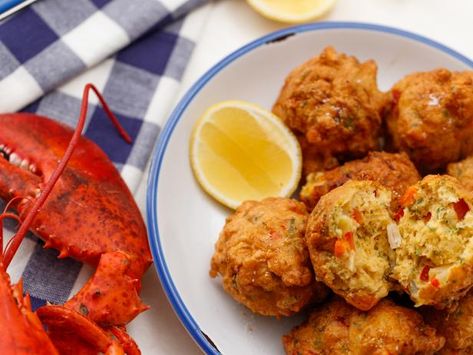 Lobster Fritters Recipe, Lobster Fritters, Graham Elliot, Lobster Pot Pies, Lobster Thermidor, Fried Lobster, Grilled Lobster Tail, Lobster Salad, Fritters Recipe