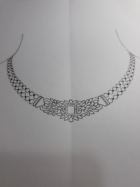 Necklace Sketch Design, Jwellery Designing Drawing, Design Shoes Drawing, Necklace Sketch, Dubai Jewellery, Jewellery Sketch, Jewellery Designing, Accessories Design Sketch, Sketches Design