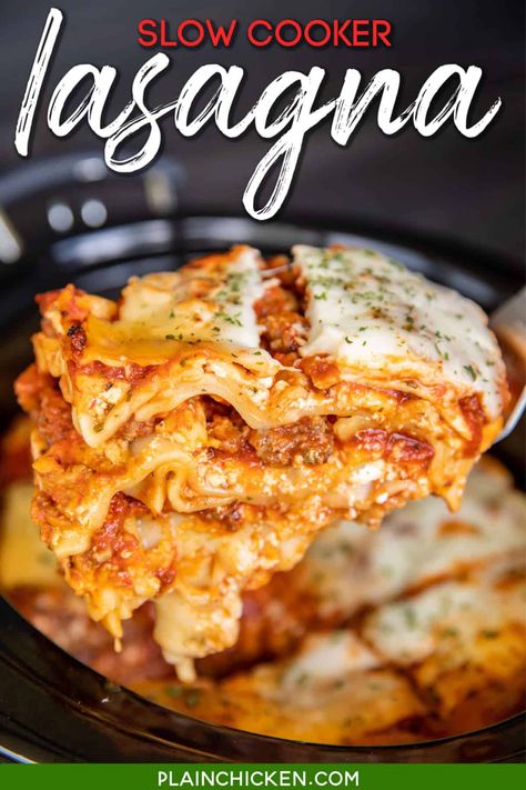 Easy Lasagna Recipe With Ricotta, Freeze Leftovers, Lasagna With Cottage Cheese, Chicken Lasagna Recipe, Lasagna Recipe With Ricotta, Recipe Crockpot, Lasagna Casserole, Crockpot Lasagna, Slow Cooker Lasagna