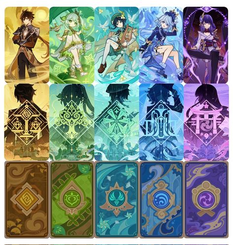 Archons Fanart Genshin, Genshin Impact Craft Ideas, Archons Fanart, Genshin Impact Archons, Archons Genshin, Genshin Archons, Animated Wallpapers For Mobile, Game Character Design, Photo Wall Collage