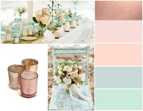 Wedding Colour Palette Inspiration - Blush and Bowties | Amanda's ... Bronze Wedding, Kirkenes, Gold Wedding Colors, Rose Gold Decor, Gold Color Palettes, Gold Color Scheme, Spring Wedding Colors, Mint Wedding, Pastel Wedding