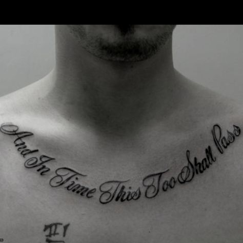 Chest piece<3 Men Quote Tattoos, Inspirational Quotes For Tattoos, 06 Tattoo, Chest Tattoo Writing, Quote Tattoos For Men, Chest Tattoo Fonts, 60 Tattoo, Quotes For Tattoos, Inspiring Quote Tattoos