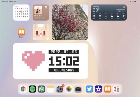 Md Clock Widget, Ipad Wallpaper Aesthetic, Ipad Widgets, Ipad Inspo, Ipad Layout, Clock Widget, Ipad Wallpapers, Ipad Wallpaper, Ipad Air