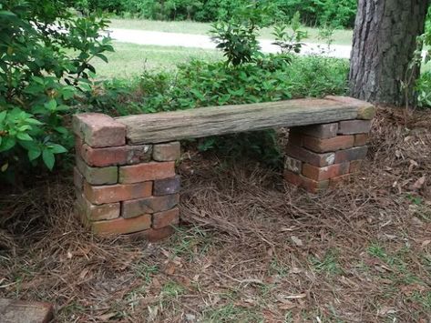 DIY Ideas With Bricks - Brick Outdoor Bench - Home Decor and Creative Do It Yourself Projects to Make With Bricks - Ideas for Patio, Walkway, Fireplace, Firepit, Mantle, Grill and Art - Inexpensive Decoration Tutorials With Step By Step Instruction for Brick DIY http://diyjoy.com/diy-ideas-bricks Fairy Fruit, Fruit Forest, Garden Bench Plans, Garden Bench Diy, Prayer Garden, Brick Garden, Jardim Diy, Garden Types, Old Bricks