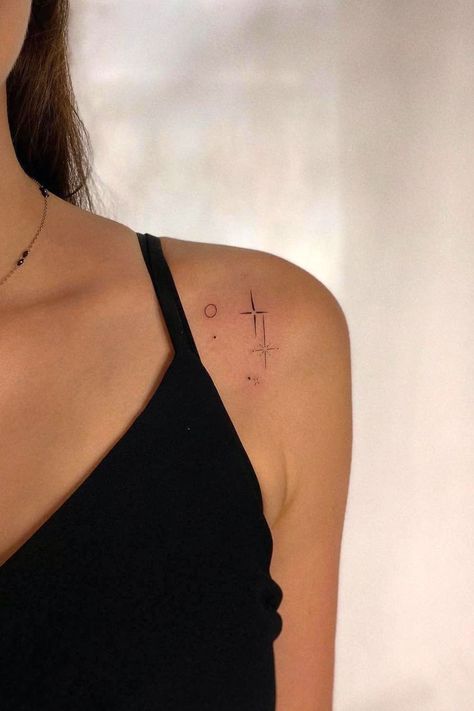 22 Trending Libra Tattoo Design Ideas Libra Constellation Tattoo Collar Bone, Libra Shoulder Tattoo, Minimalistic Libra Tattoo, Libra Collar Bone Tattoo, Libra Tattoo Dainty, Libra Tattoo Constellation Stars, Libra Sparkle Tattoo, Small Libra Tattoo Star Constellations, Libra Star Tattoo Constellations