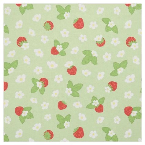 Strawberry Scrapbook Layout, Strawberry Pattern Illustration, Red And Green Aesthetic, Strawberry Journal, Red And Green Background, Garden Outfit, Strawberry Background, Strawberry Fabric, Strawberry Drawing