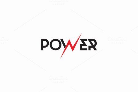 Power Logo by drawzen on @creativemarket Power Typography Design, Power Logo Design Ideas, Power On Logo, Power Logo Design, Power Typography, Sewing Business Logo, Plumbing Logo Design, Energy Logo Design, Create A Business Logo