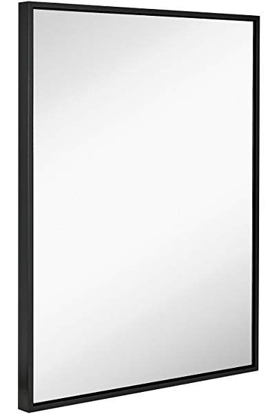 Raphael Rozen Modern Hanging Framed Wall Mounted Metal Mirror, Black Glossed Aluminum (20x30): Amazon.ca: Home & Kitchen Powder Room Mirror, Rectangular Bathroom Mirror, Black Mirror Frame, Mirror Installation, Black Frame Wall, Square Mirror, Bathroom Pictures, Framed Mirror, Beautiful Mirrors