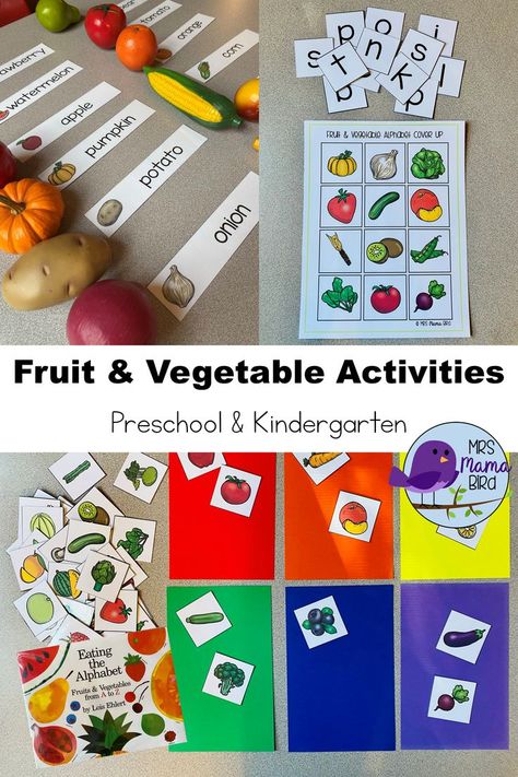 Come discover FUN ways to introduce fruits and vegetables to your preschooler or kindergartener. Teach them about healthy food choices and get them curious about trying new things. Vegetable Activities For Preschool, Fruit And Vegetable Activities, Healthy Food Activities For Preschool, Growing Fruits And Vegetables, Tot School Themes, Kindergarten Classroom Themes, Healthy Food Activities, Fun Activities For Preschoolers, Different Fruits And Vegetables