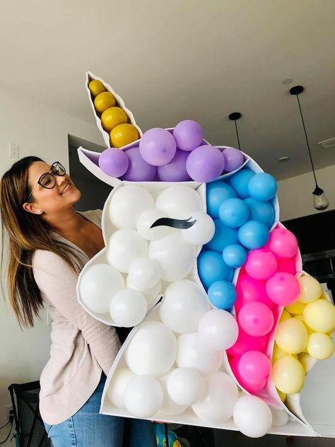 Unicorn From Balloons, Mosaic From Balloons, Rainbow Unicorn Birthday Party Decorations Diy, Unique Unicorn Party Ideas, Unicorn Birthday Decorations Diy, 4th Unicorn Birthday Party, Two Magical Birthday Theme, Unicorn Birthday Decorations Ideas, Unicorn Birthday Party Decorations Ideas, 3rd Birthday Unicorn Party, Unicorn 4th Birthday Party Ideas