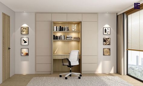 pocket office area Office Furniture Uk, Desks For Home Office, Pocket Door System, Mens Bedroom Decor, Desk Cabinet, Studying Library, Office Area, Mens Bedroom, Pocket Door