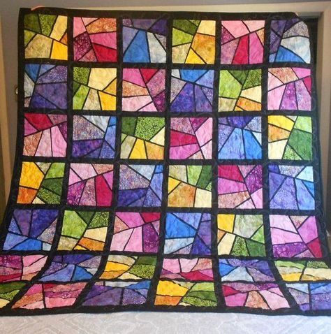 Quilts Using Batik Fabrics, Stained Glass Quilt, Colorful Quilt, Cross Quilt, Quilt Modernen, Batik Quilts, Bird Quilt, Scrap Quilt Patterns, Patchwork Quilt Patterns