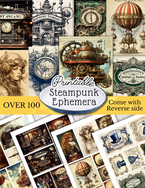 Steampunk Ephemera Printable Vintage steampunk embellishments for Junk Journal Steampunk Craft Kit digital download Ephemera scrapbooking Steampunk Ephemera, Steampunk Printables, Steampunk Images, Scrapbook Letters, Steampunk Crafts, Vintage Steampunk, Printable Vintage, Vintage Printables, Kit Digital