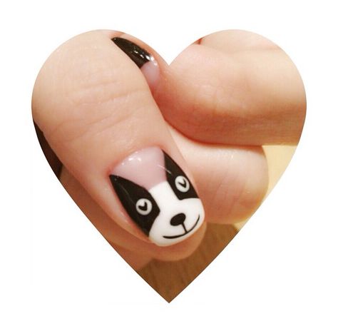 Boston Terrier nails Boston Terrier Nail Art, Boston Terrier Nails, Boston Nails, Bella Tattoo, Boston Terrier Tattoo, Tuxedo Nails, Olive Tattoo, Terrier Tattoo, Pretty Fingers