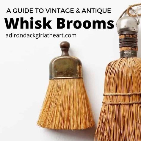 A Guide to Vintage Whisk Brooms [Examples Whisk Broom Display, Nature Witch Broom, Wooden Broom And Dustpan, Antique Wooden Kitchen Tools, Broom Closet, Handmade Broom, Whisk Broom, Broom Corn, Vintage Guide